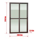 Ver imagem 4 de Porta Correr 2F.Moveis 210 x 200 Elite c/Fecho Autom V.Liso Marrom Corten Brimak