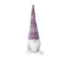 Ver imagem 1 de Papai Noel Decorativo com Touca Xadrez Rosa 23cm X 9cm Bt974