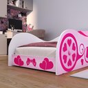 Ver imagem 3 de Cama Infantil Carruagem Alice Rosa Montessoriana Mdf Segura Quarto Menina Criança Princesa - Rpm