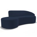 Ver imagem 1 de Sofá Living 3 Lugares 260cm Braço Direito Mozart D06 Veludo Azul - Mpozenato