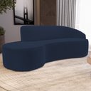 Ver imagem 2 de Sofá Living 3 Lugares 260cm Braço Direito Mozart D06 Veludo Azul - Mpozenato