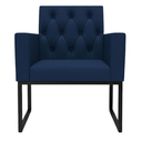 Ver imagem 7 de Kit 2 Poltronas Decorativas Reforçada Recepção Base Ferro Azul-marinho
