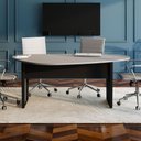 Ver imagem 1 de Mesa para Reunião Orgânica sem Gavetas MDF-MDP 183cm Cinza Sagrado com Preto F5