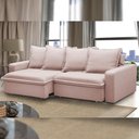 Ver imagem 6 de Sofá Retrátil Reclinável Living 235cm Vêneto F04 Veludo Rosê