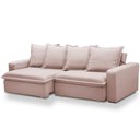 Ver imagem 1 de Sofá Retrátil Reclinável Living 235cm Vêneto F04 Veludo Rosê