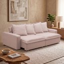 Ver imagem 3 de Sofá Retrátil Reclinável Living 235cm Vêneto F04 Veludo Rosê