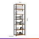 Ver imagem 6 de Conjunto Closet Aberto Modulado Estilo Industrial 8 Peças MDP Carvalho Cinza - PRIME