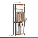 Ver imagem 5 de Conjunto Closet Aberto Modulado Estilo Industrial 8 Peças MDP Carvalho Cinza - PRIME