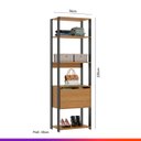 Ver imagem 3 de Conjunto Closet Aberto Modulado Estilo Industrial 8 Peças MDP Carvalho Cinza - PRIME