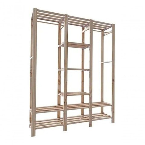 Estante Cabide Madeira Pinus 56 Prateleiras