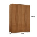 Ver imagem 3 de Guarda Roupa Solteiro Dunas Mdf 4 Portas e 2 Gavetas Moderna