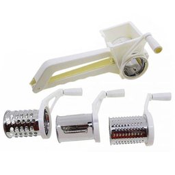 Ralador e Fatiador Manual Manivela Inox 3 em 1 - 1