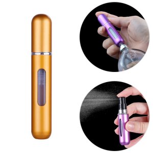 Mini Frasco Porta Perfume Recarregavel Bolsa Viagem 8ml Dourado Fosco