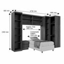 Ver imagem 2 de Guarda Roupa Modulado Dallas 5 Modulos 7 Portas de Bater 3 Gavetas