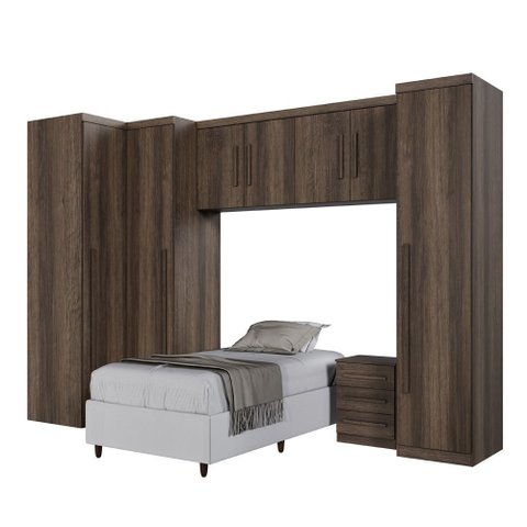 Guarda Roupa Modulado Dallas 5 Modulos 7 Portas de Bater 3 Gavetas