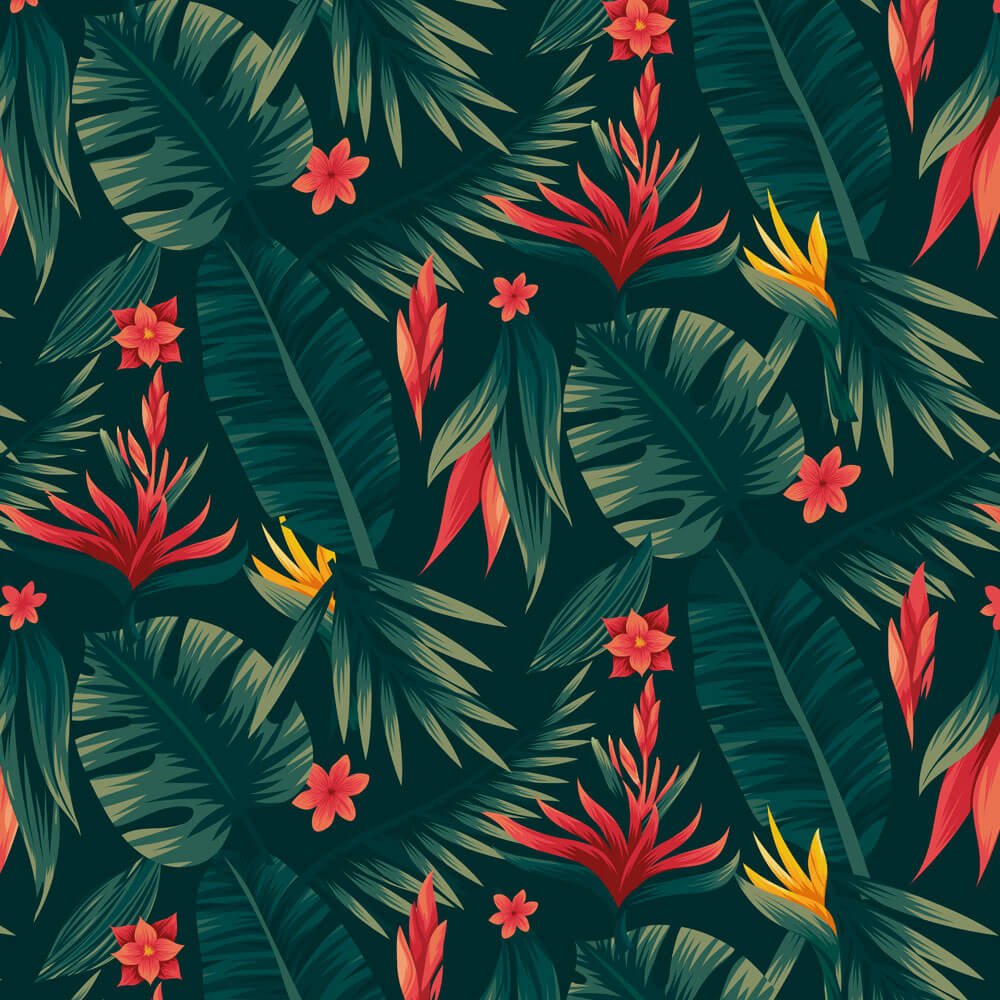 Papel de Parede Folhas Tropicais Arte Destaque 1,50 Metros - 2