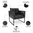 Ver imagem 5 de Sofá Namoradeira e 2 Poltronas Base Industrial Preto Ana Sintético Pu Preto - Ibiza