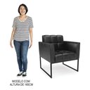 Ver imagem 7 de Sofá Namoradeira e 2 Poltronas Base Industrial Preto Ana Sintético Pu Preto - Ibiza