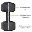 Ver imagem 5 de Par de Halteres Dumbell Cement Sextavado Bonafit 2kg Preto
