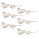 Ver imagem 1 de Kit 6 Pombas Branca Natal Plumas e Lantejoulas 12cm com Presilha - Magizi