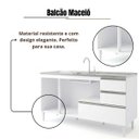 Ver imagem 4 de Balcão Gabinete Pia 1,60m Maceió Bymadero Branco 3 Portas 2 Gavetas 1 Gavetão