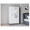 Ver imagem 1 de Guarda Roupa Solteiro Ambiente Cordoba 2 Portas Branco Brilho - Poquema