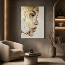 Ver imagem 2 de Quadro Decorativo Dourado Mulher Grande Luxo 60x90