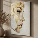Ver imagem 1 de Quadro Decorativo Dourado Mulher Grande Luxo 60x90