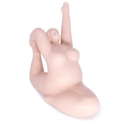 Enfeite Decorativo Yoga Rosa em Cerâmica Estilo Nórdico 22,3 Cm F04 - D’Rossi