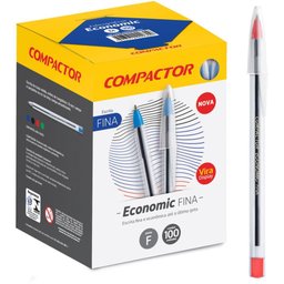 Caneta Esferografica Economic Fina Preta - 1