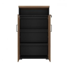 Armário para Escritório Tamburato 2 Portas Nogal/preto - Artany Móveis - 3