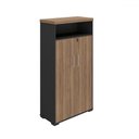 Ver imagem 1 de Armário para Escritório Tamburato 2 Portas Nogal/preto - Artany Móveis