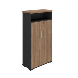 Armário para Escritório Tamburato 2 Portas Nogal/preto - Artany Móveis - 1