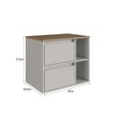 Ver imagem 4 de Gabinete de Banheiro Suspenso 60cm com 2 Nichos 1 Porta Basculante e 1 Gaveta Bh8005 Mel/arenas sem