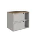Ver imagem 1 de Gabinete de Banheiro Suspenso 60cm com 2 Nichos 1 Porta Basculante e 1 Gaveta Bh8005 Mel/arenas sem