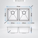 Ver imagem 7 de Kit Cuba Dupla Gourmet com Acessórios Solo 35x35x40 e Válvula e Escorredor e Tampa Arell