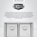 Ver mais imagens de Kit Cuba Dupla Gourmet com Acessórios Solo 35x35x40 e Válvula e Escorredor e Tampa Arell