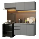Ver imagem 3 de Armário de Cozinha Compacta Suspenso 200cm Cinza Nice Madesa 05