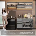 Ver imagem 6 de Armário de Cozinha Compacta Suspenso 200cm Cinza Nice Madesa 05