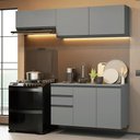 Ver imagem 1 de Armário de Cozinha Compacta Suspenso 200cm Cinza Nice Madesa 05