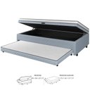 Ver imagem 2 de Cama Box Conjugada Solteiro Maya 88x188 c/ Baú e Cama Auxiliar Cinza