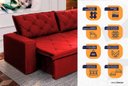 Ver imagem 4 de Sofá Cama Retrátil Reclinável 2,70m Bangkok Suede Velut Vermelho Molas no Assento - King House