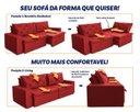 Ver imagem 5 de Sofá Cama Retrátil Reclinável 2,70m Bangkok Suede Velut Vermelho Molas no Assento - King House