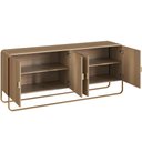 Ver mais imagens de Aparador Buffet para Sala de Jantar 4 Portas Industrial 180cm Alek A03 Hanover Dourado - Lyam Decor