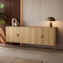 Ver imagem 3 de Aparador Buffet para Sala de Jantar 4 Portas Industrial 180cm Alek A03 Hanover Dourado - Lyam Decor