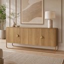 Ver imagem 4 de Aparador Buffet para Sala de Jantar 4 Portas Industrial 180cm Alek A03 Hanover Dourado - Lyam Decor