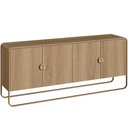 Ver imagem 2 de Aparador Buffet para Sala de Jantar 4 Portas Industrial 180cm Alek A03 Hanover Dourado - Lyam Decor