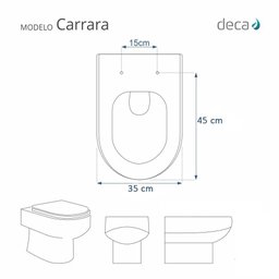Assento Sanitário Fechamento Lento Carrara Marrom Fosco para vaso Deca - 2