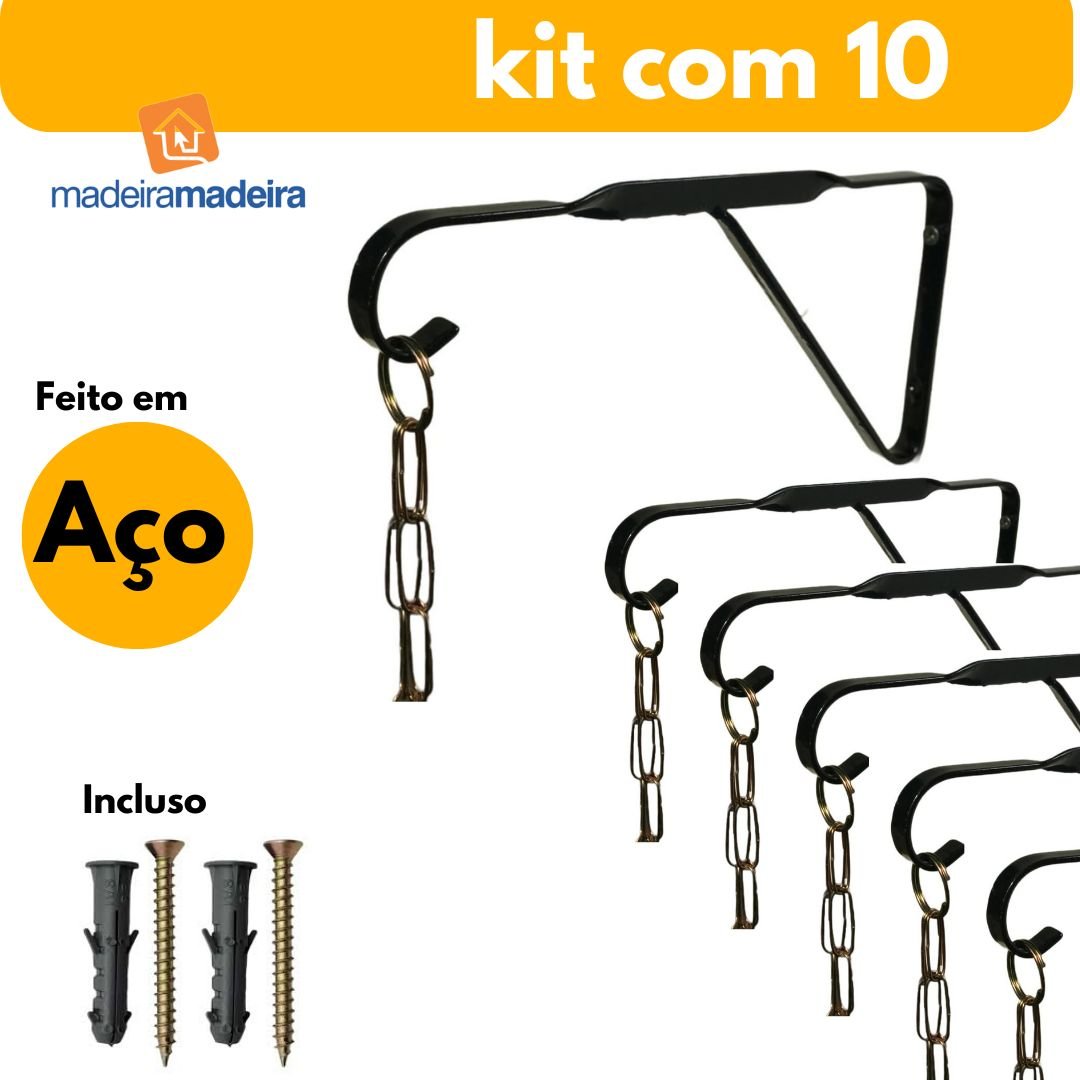 Suporte Gancho para Plantas Pendentes Kit com 10 - 5