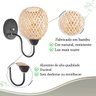 4 Luminária de Parede Fibra Natural Artesanal em Bambu Nat95 - 3